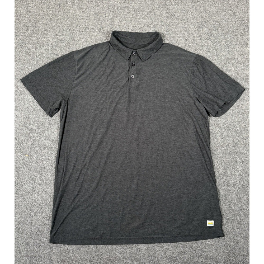 Vuori Strato Tech Polo Shirt Mens Large Gray Performance Stretch Golf V188